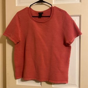 Ann Taylor Pink Textured/Ribbed Blouse